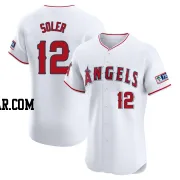 Jorge Soler Men's Los Angeles Angels White Elite Home Patch Jersey