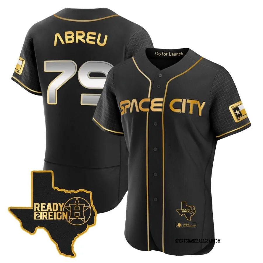 Jose Abreu Men's Houston Astros Black/Gold Authentic 2023 Space City Ready 2 Reign Flex Base Jersey