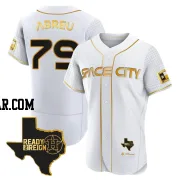 Jose Abreu Men's Houston Astros White/Gold Authentic 2023 Space City Ready 2 Reign Flex Base Jersey
