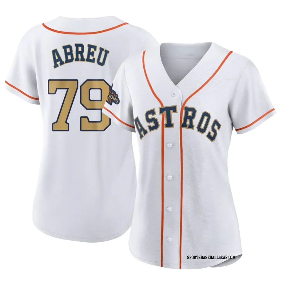 Jose Abreu Women's Houston Astros Gold Replica White 2023 Collection Jersey