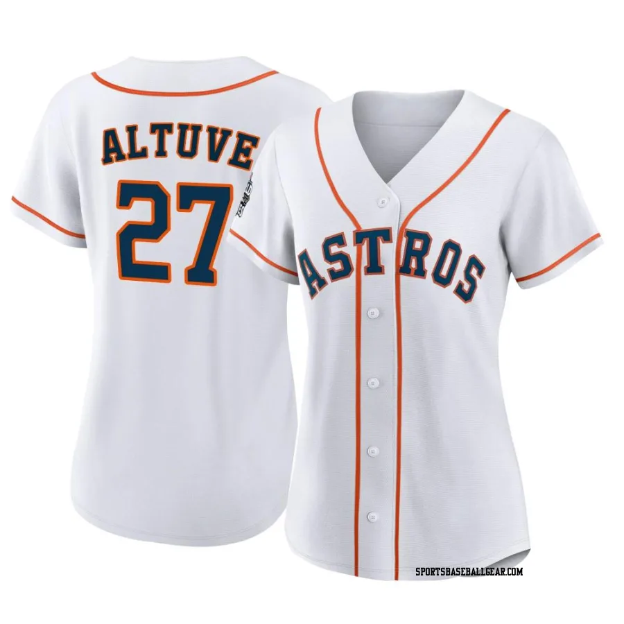 Jose Altuve Women's Houston Astros White Authentic 2022 World Series Home Jersey