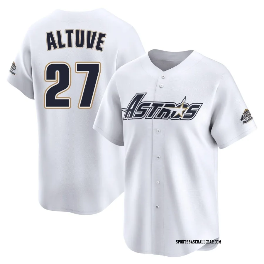 Jose Altuve Youth Houston Astros White Limited Throwback Cooperstown Collection Jersey