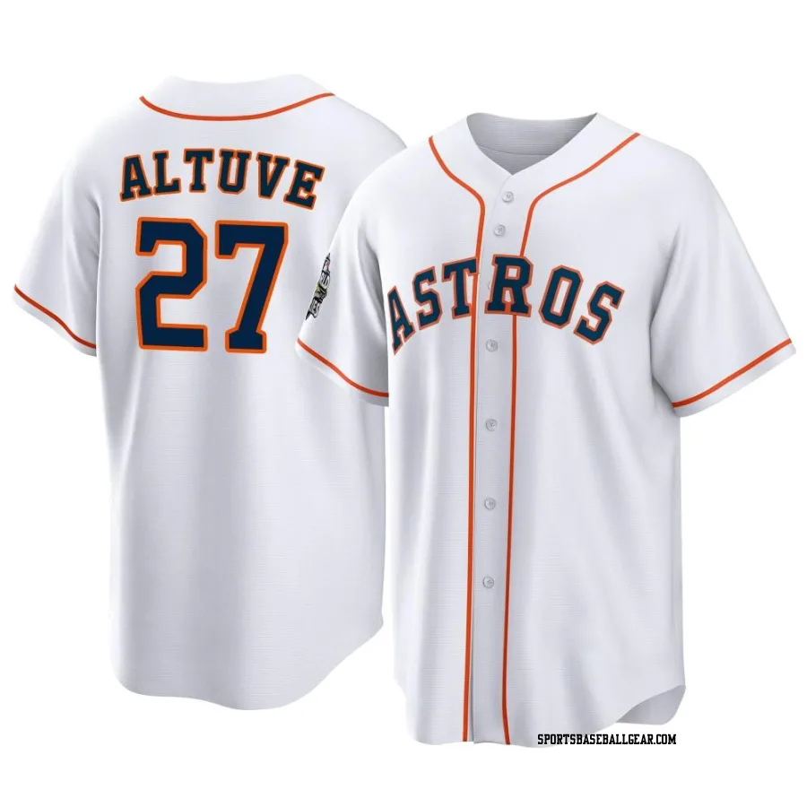 Jose Altuve Youth Houston Astros White Replica 2022 World Series Home Jersey