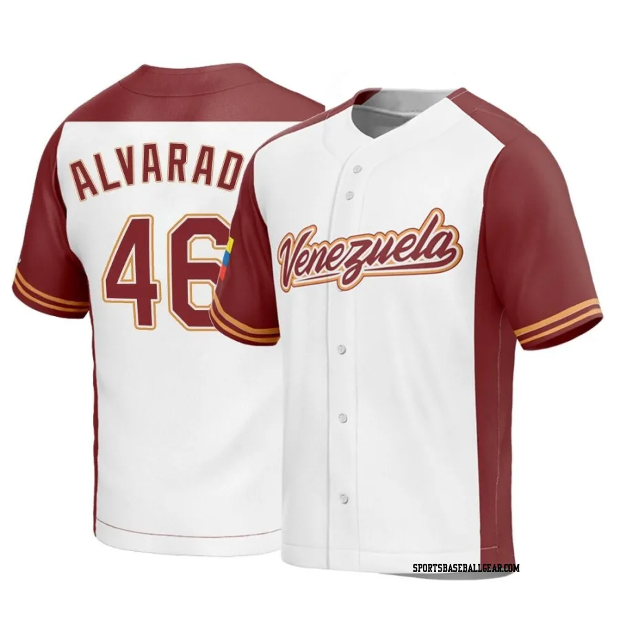 Jose Alvarado Men's Venezuela Baseball White Replica 2023 World Baseball Classic Jersey