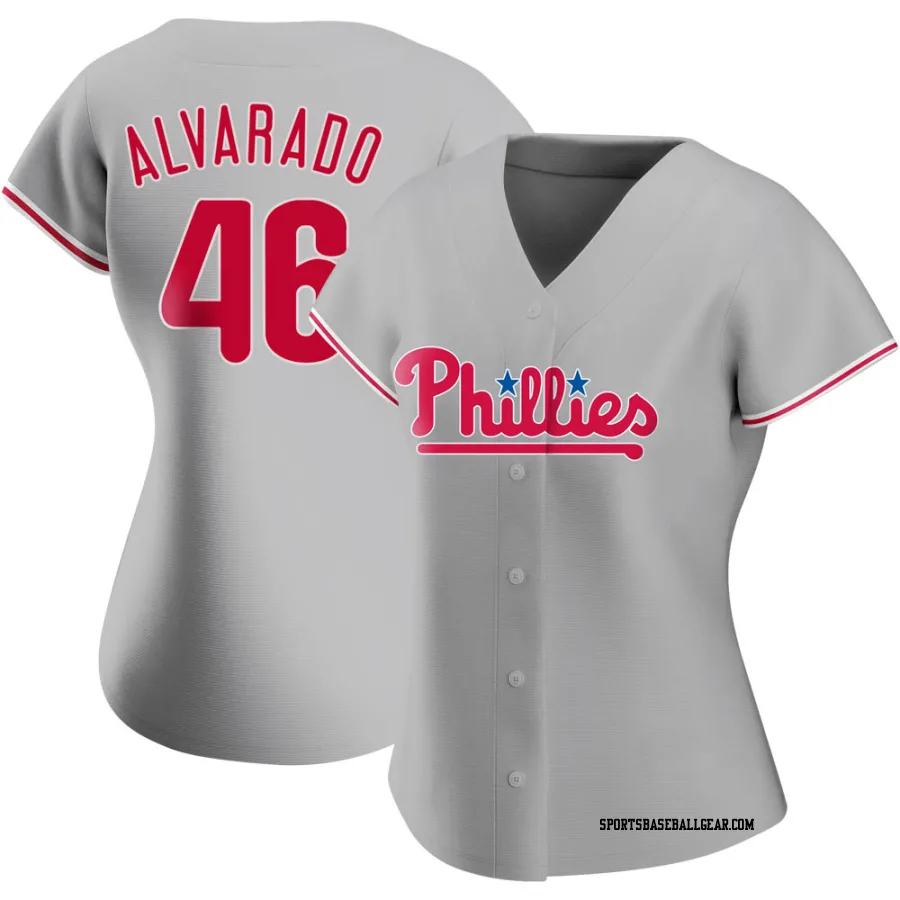 Jose Alvarado Women's Philadelphia Phillies Gray Authentic Road Jersey