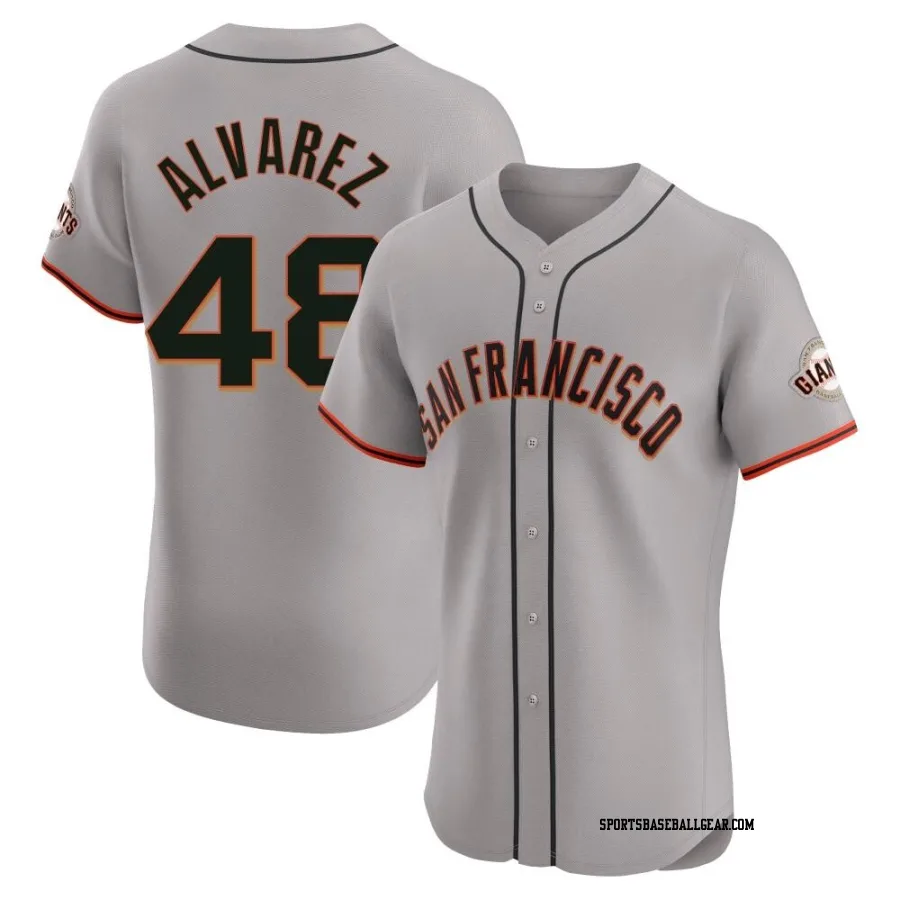 Jose Alvarez Men's San Francisco Giants Gray Elite Road Jersey