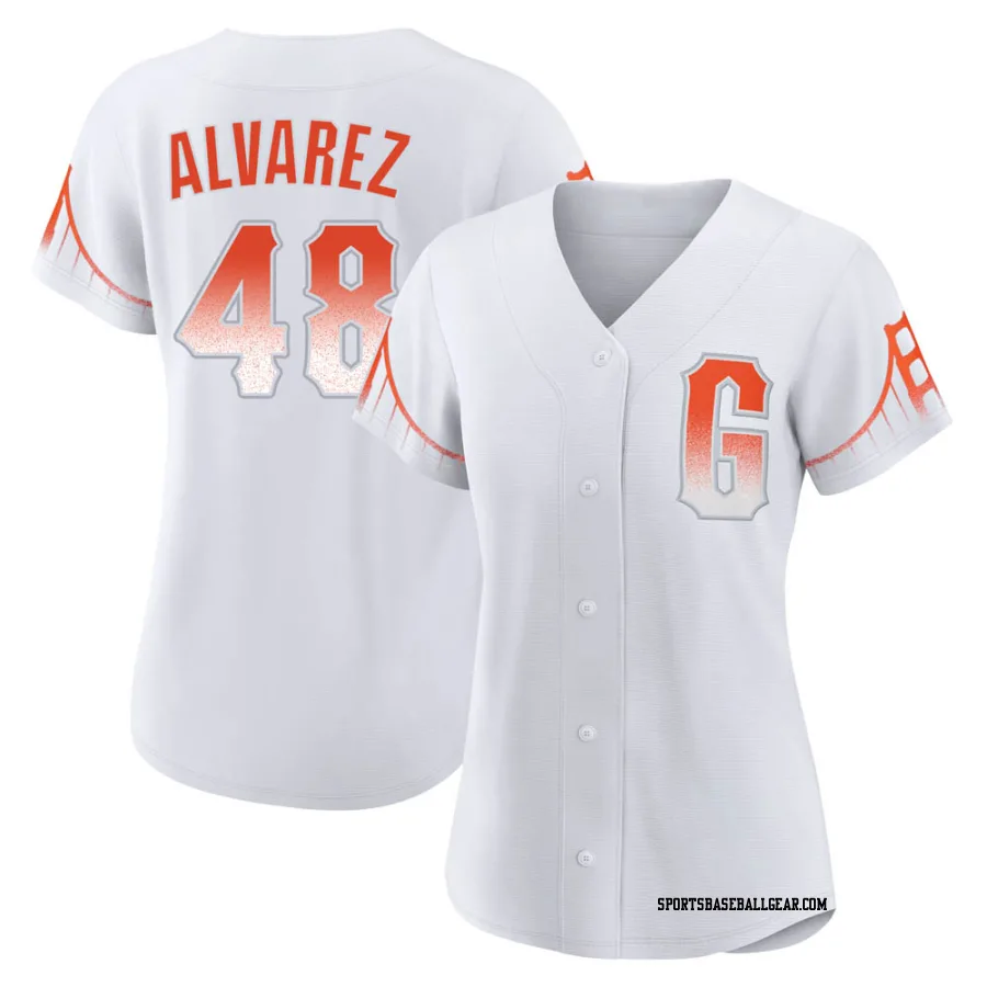 Jose Alvarez Women's San Francisco Giants White Replica 2021 City Connect Jersey
