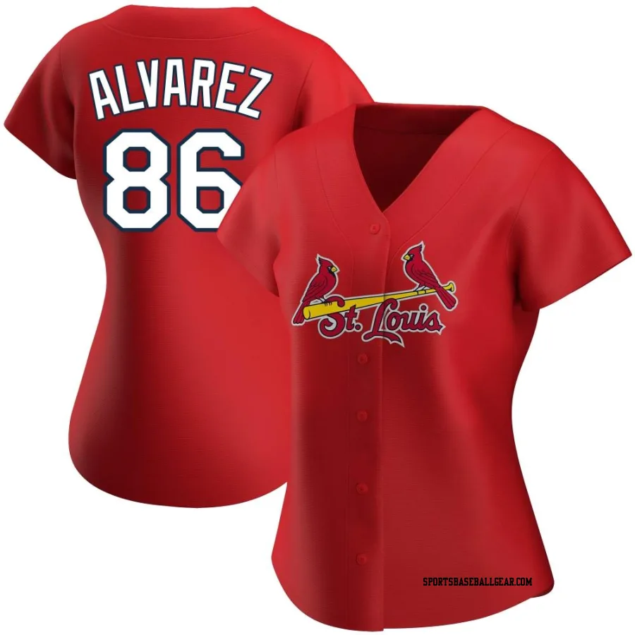 Jose Alvarez Women's St. Louis Cardinals Red Authentic Alternate Jersey