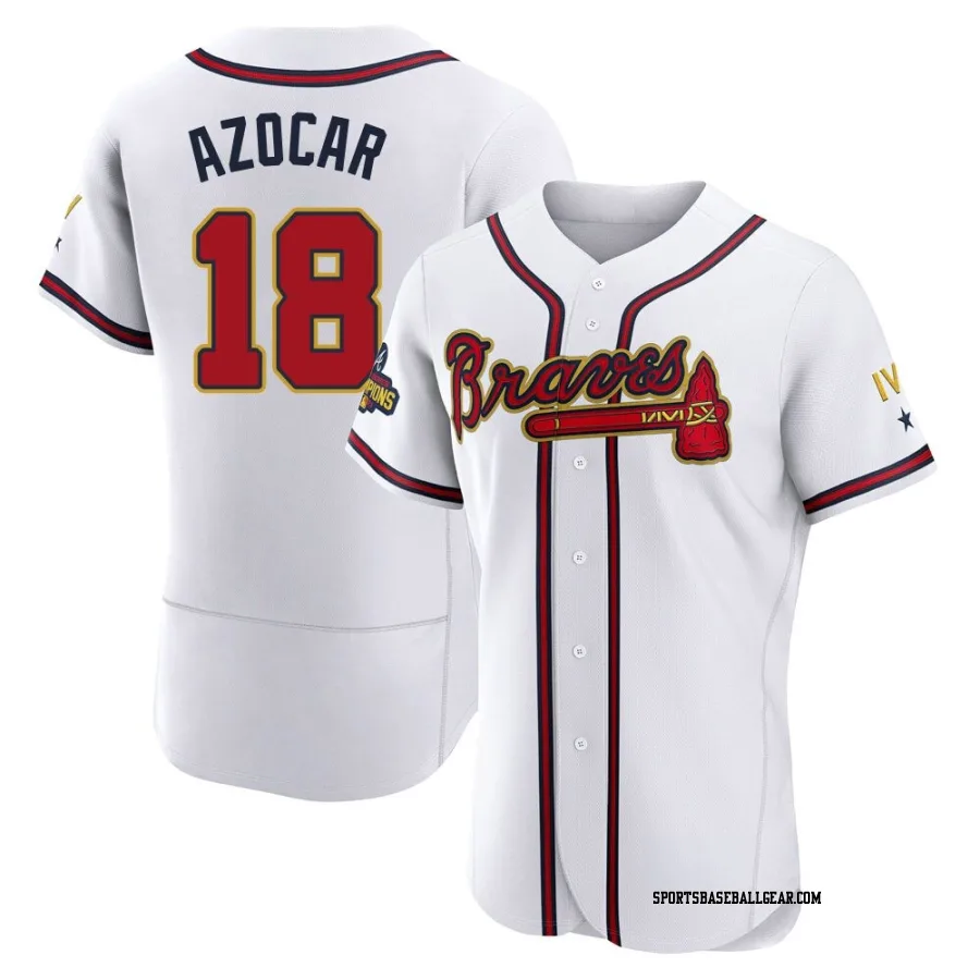 Jose Azocar Men's Atlanta Braves Gold Authentic White 2022 Program Jersey