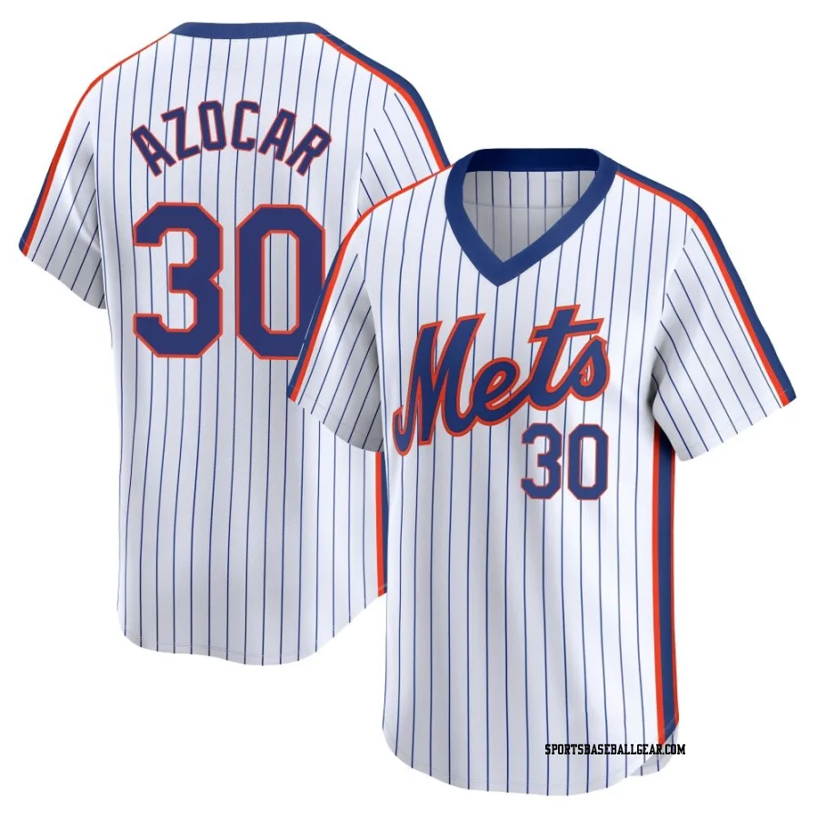 Jose Azocar Men's New York Mets White Limited Cooperstown Collection Jersey