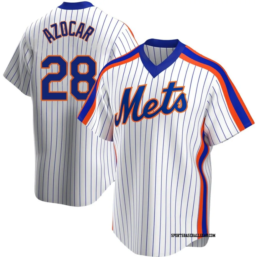 Jose Azocar Men's New York Mets White Replica Home Cooperstown Collection Jersey