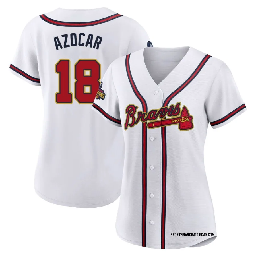 Jose Azocar Women's Atlanta Braves Gold Replica White 2022 Program Jersey
