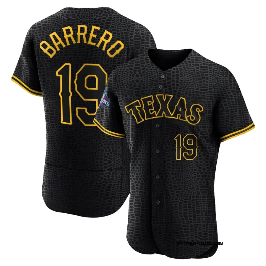 Jose Barrero Men's Texas Rangers Black Authentic Snake Skin City 2023 World Series Champions Jersey