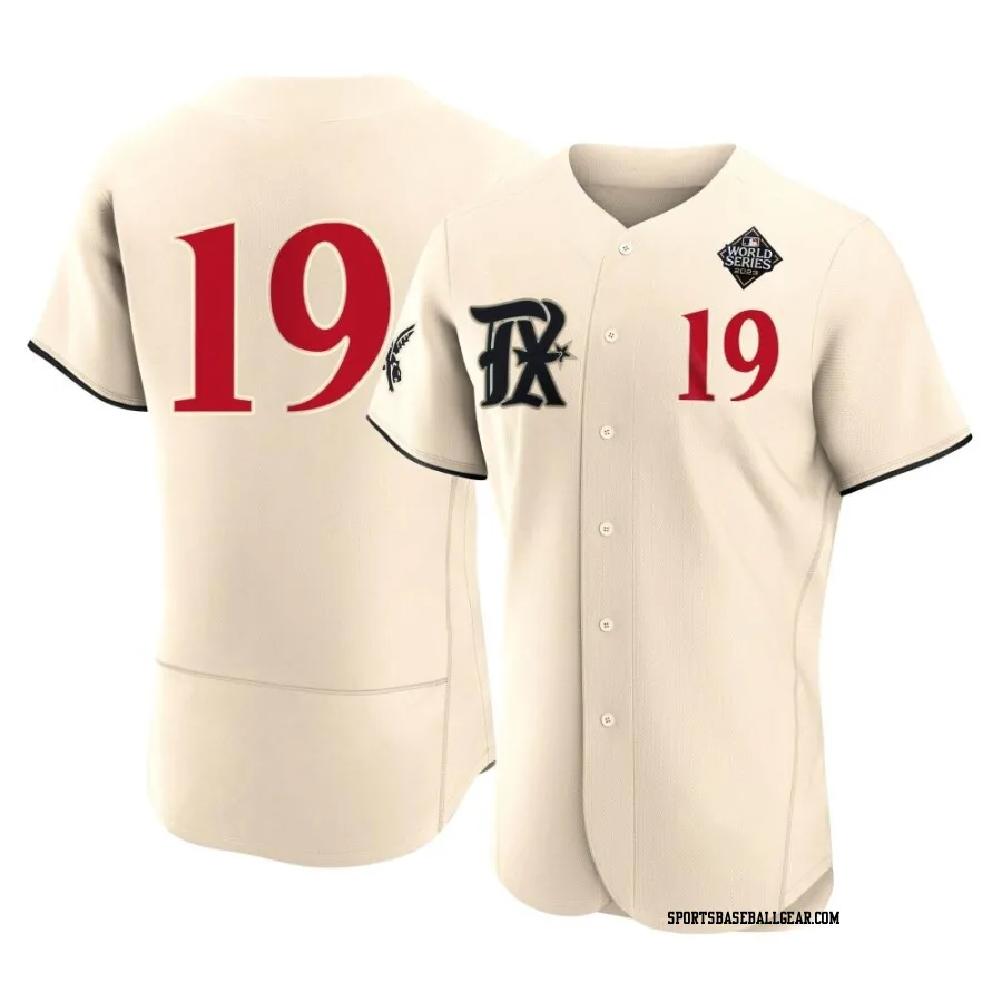 Jose Barrero Men's Texas Rangers Cream Authentic 2023 City Connect 2023 World Series Jersey