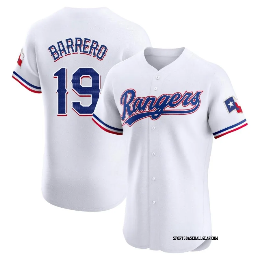 Jose Barrero Men's Texas Rangers White Elite Home Jersey