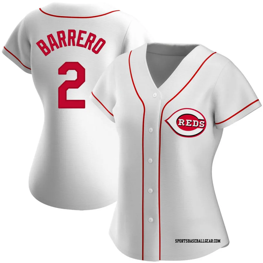 Jose Barrero Women's Cincinnati Reds White Authentic Home Jersey
