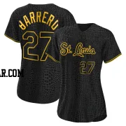 Jose Barrero Women's St. Louis Cardinals Black Replica Snake Skin City Jersey