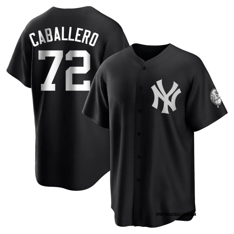 Jose Caballero Men's New York Yankees Black/White Replica Jersey