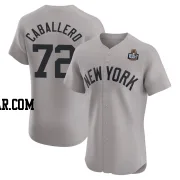 Jose Caballero Men's New York Yankees Gray Elite Road 2024 World Series Jersey