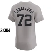 Jose Caballero Men's New York Yankees Gray Elite Road 2024 World Series Jersey