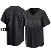 Jose Caballero Men's Tampa Bay Rays Black Replica Pitch Fashion Jersey