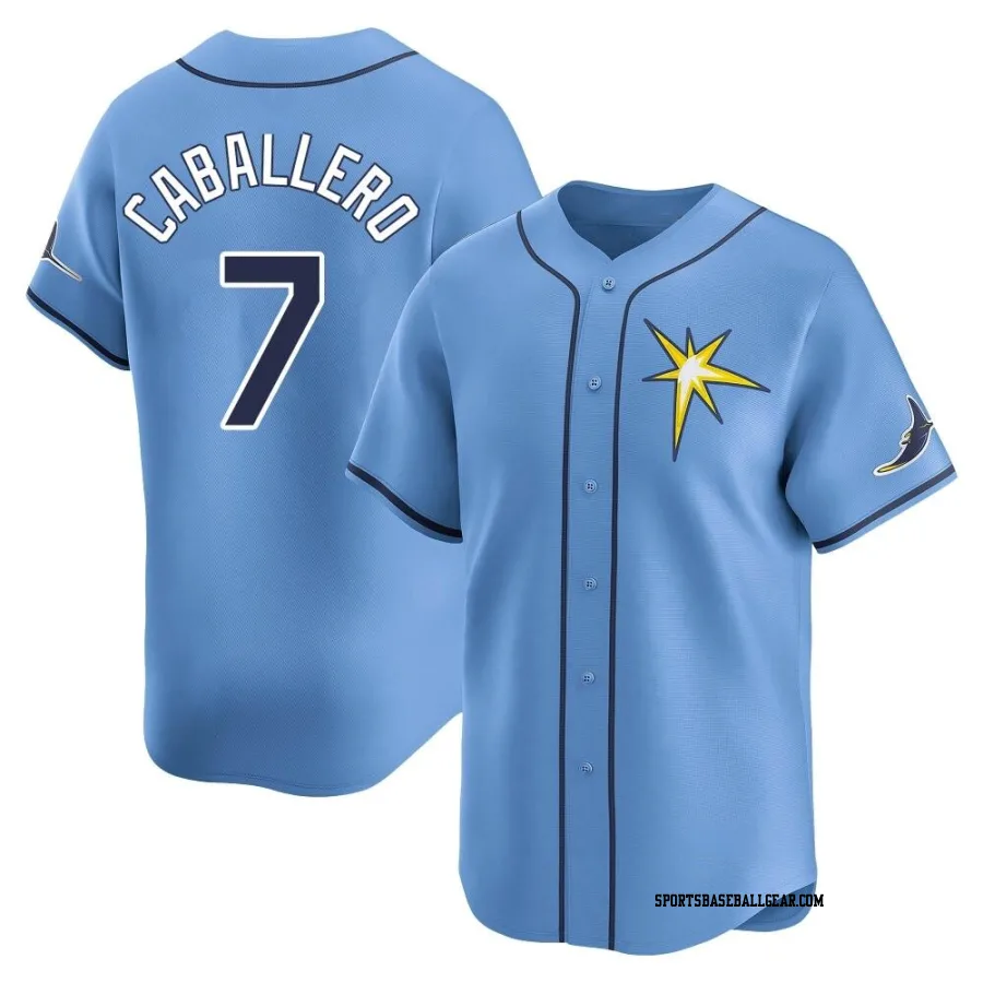 Jose Caballero Men's Tampa Bay Rays Light Blue Limited Alternate Jersey