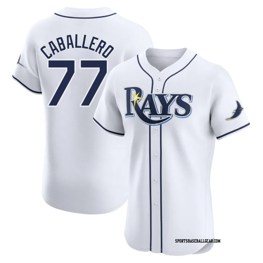 Jose Caballero Men's Tampa Bay Rays White Elite Home Jersey