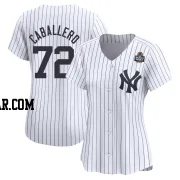 Jose Caballero Women's New York Yankees White Limited Yankee Home 2024 World Series Jersey