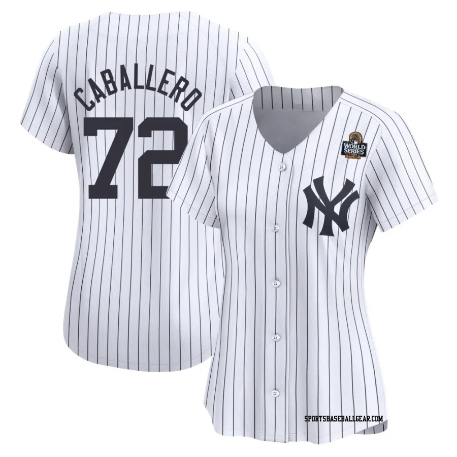 Jose Caballero Women's New York Yankees White Limited Yankee Home 2024 World Series Jersey