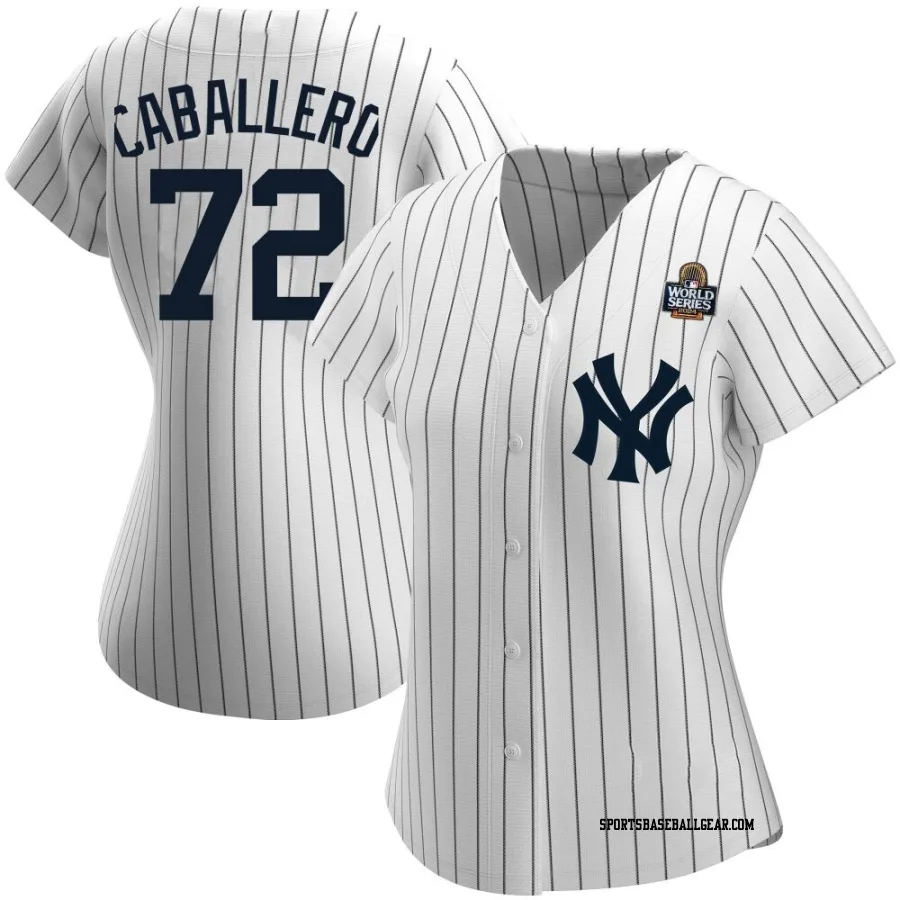 Jose Caballero Women's New York Yankees White Replica Home Name 2024 World Series Jersey