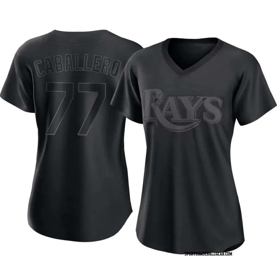 Jose Caballero Women's Tampa Bay Rays Black Replica Pitch Fashion Jersey