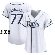 Jose Caballero Women's Tampa Bay Rays White Limited Home Jersey