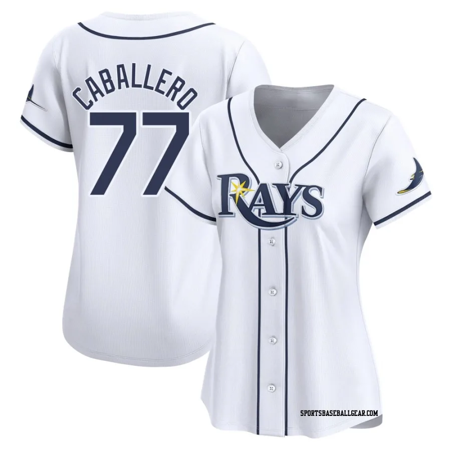 Jose Caballero Women's Tampa Bay Rays White Limited Home Jersey