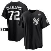 Jose Caballero Youth New York Yankees Black/White Replica 2024 World Series Jersey