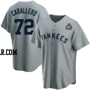Jose Caballero Youth New York Yankees Gray Replica Road Cooperstown Collection 2024 World Series Jersey