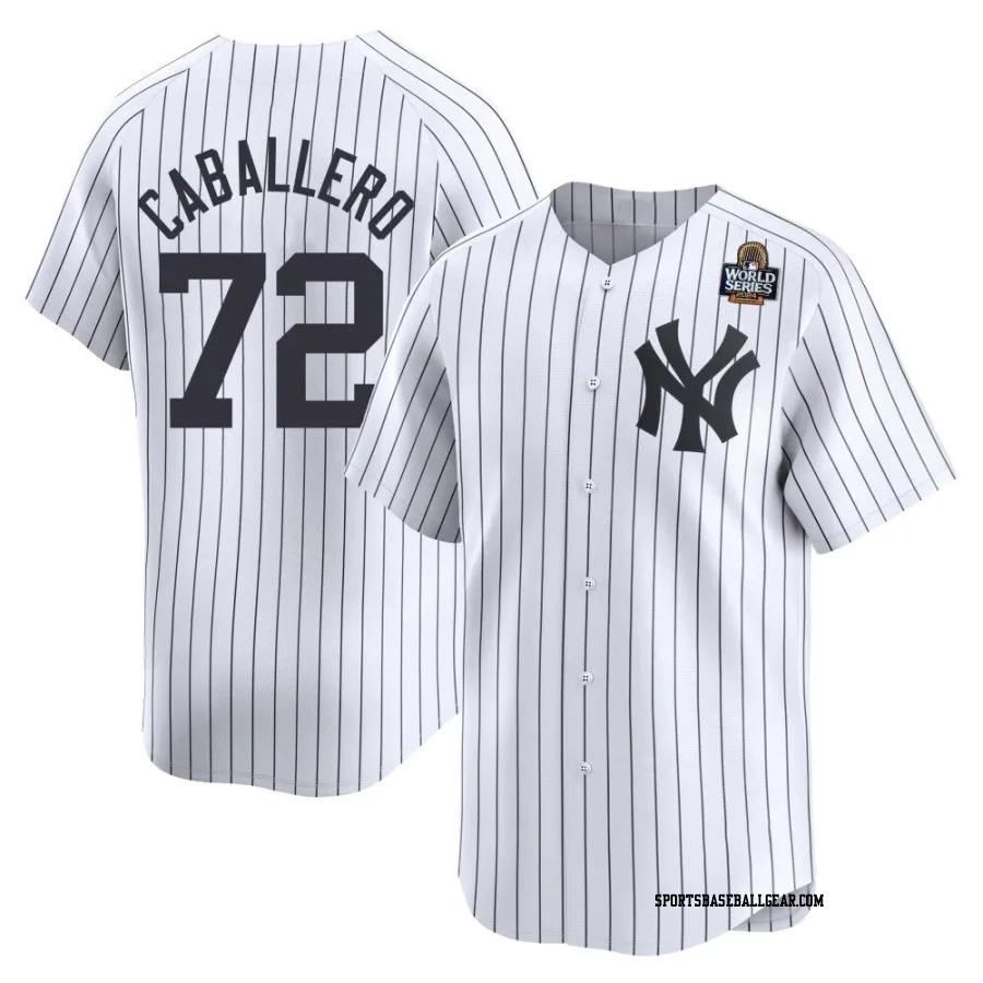 Jose Caballero Youth New York Yankees White Limited Yankee Home 2024 World Series Jersey