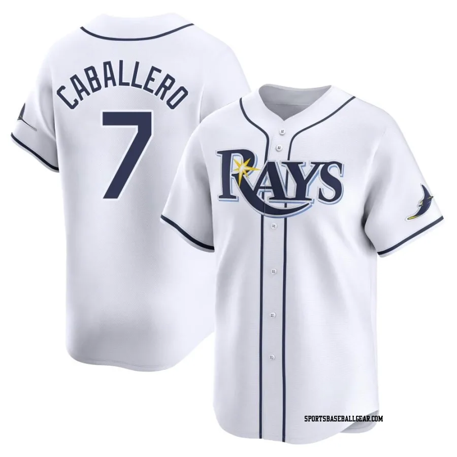 Jose Caballero Youth Tampa Bay Rays White Limited Home Jersey