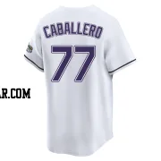 Jose Caballero Youth Tampa Bay Rays White Limited Throwback Cooperstown Jersey