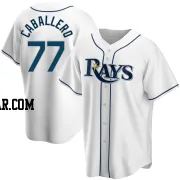 Jose Caballero Youth Tampa Bay Rays White Replica Home Jersey