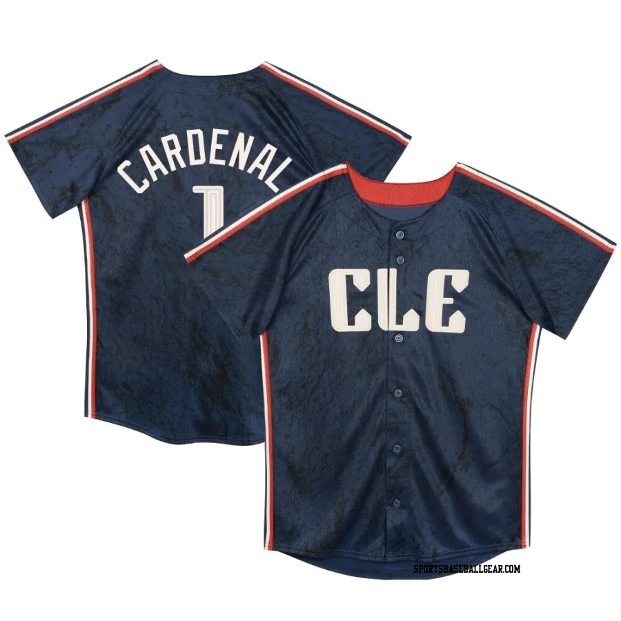 Jose Cardenal Toddler Cleveland Guardians Navy Limited Preschool & 2024 City Connect Jersey