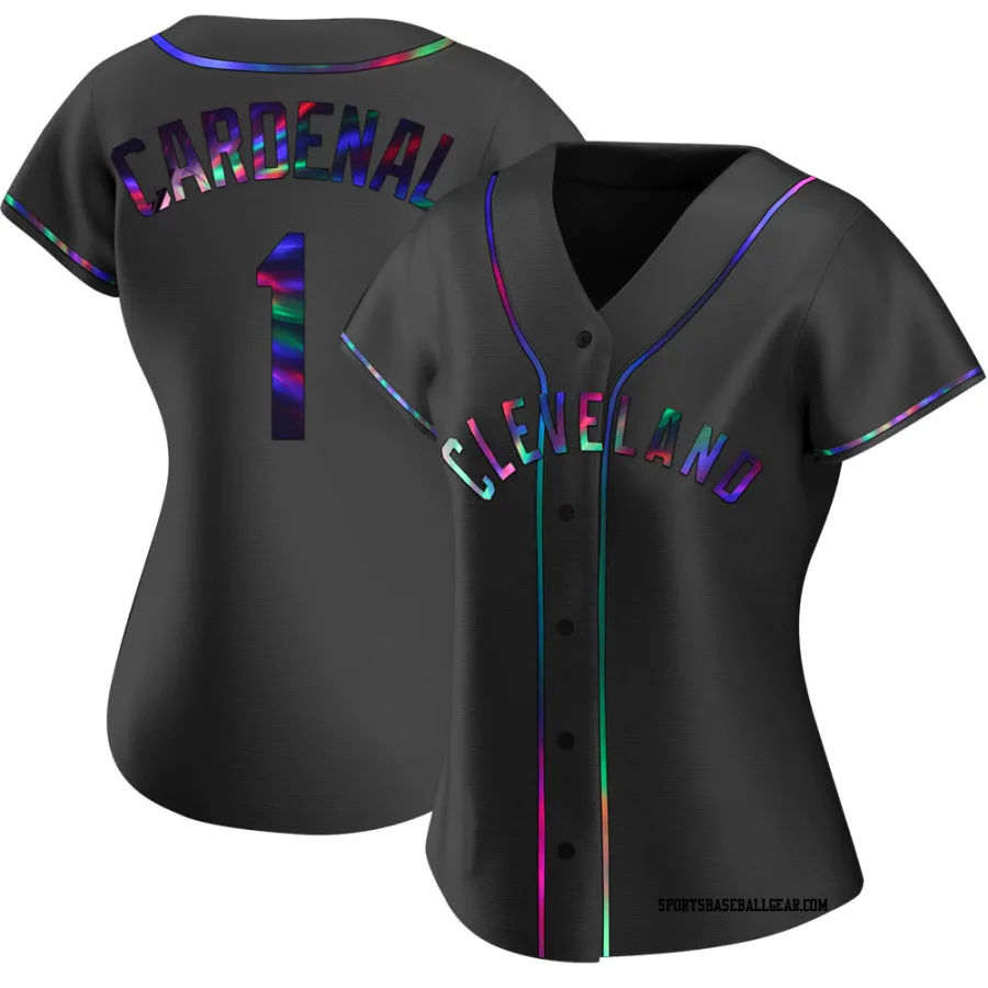 Jose Cardenal Women's Cleveland Guardians Black Holographic Replica Alternate Jersey