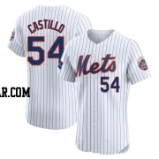 Jose Castillo Men's New York Mets White Elite Home Patch Jersey
