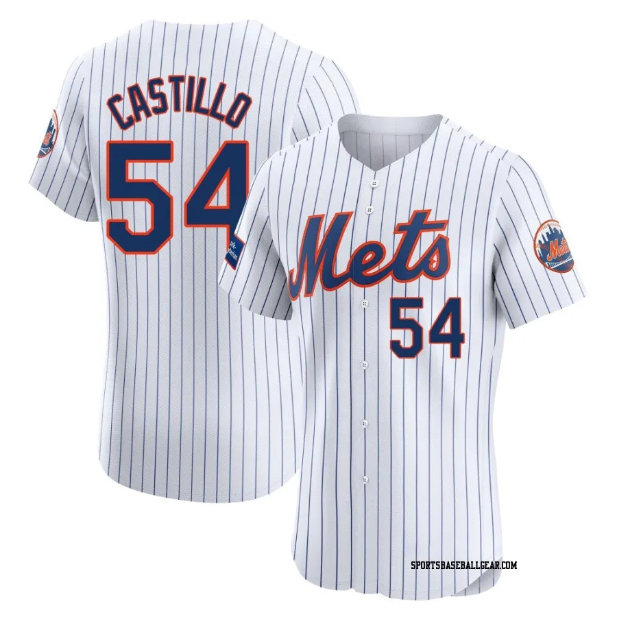 Jose Castillo Men's New York Mets White Elite Home Patch Jersey