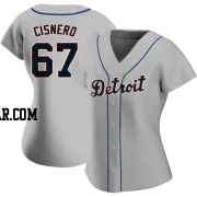 José Cisnero Women's Detroit Tigers Gray Authentic Jose Cisnero Road Jersey