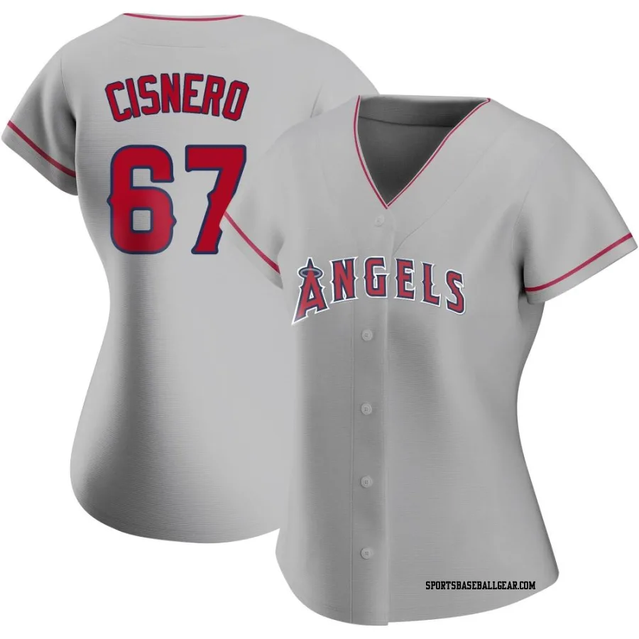 Jose Cisnero Women's Los Angeles Angels Authentic Silver Road Jersey