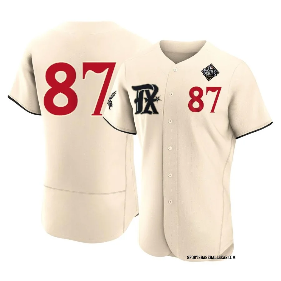 Jose Corniell Men's Texas Rangers Cream Authentic 2023 City Connect 2023 World Series Jersey