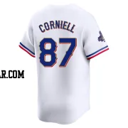 Jose Corniell Men's Texas Rangers Gold Limited White 2024 Collection Jersey