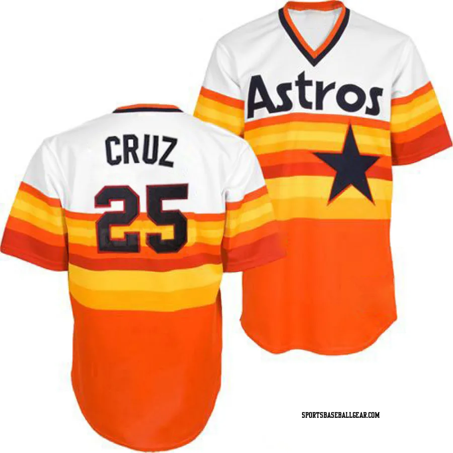 Jose Cruz Jr. Men's Houston Astros White/Orange Authentic Throwback Jersey