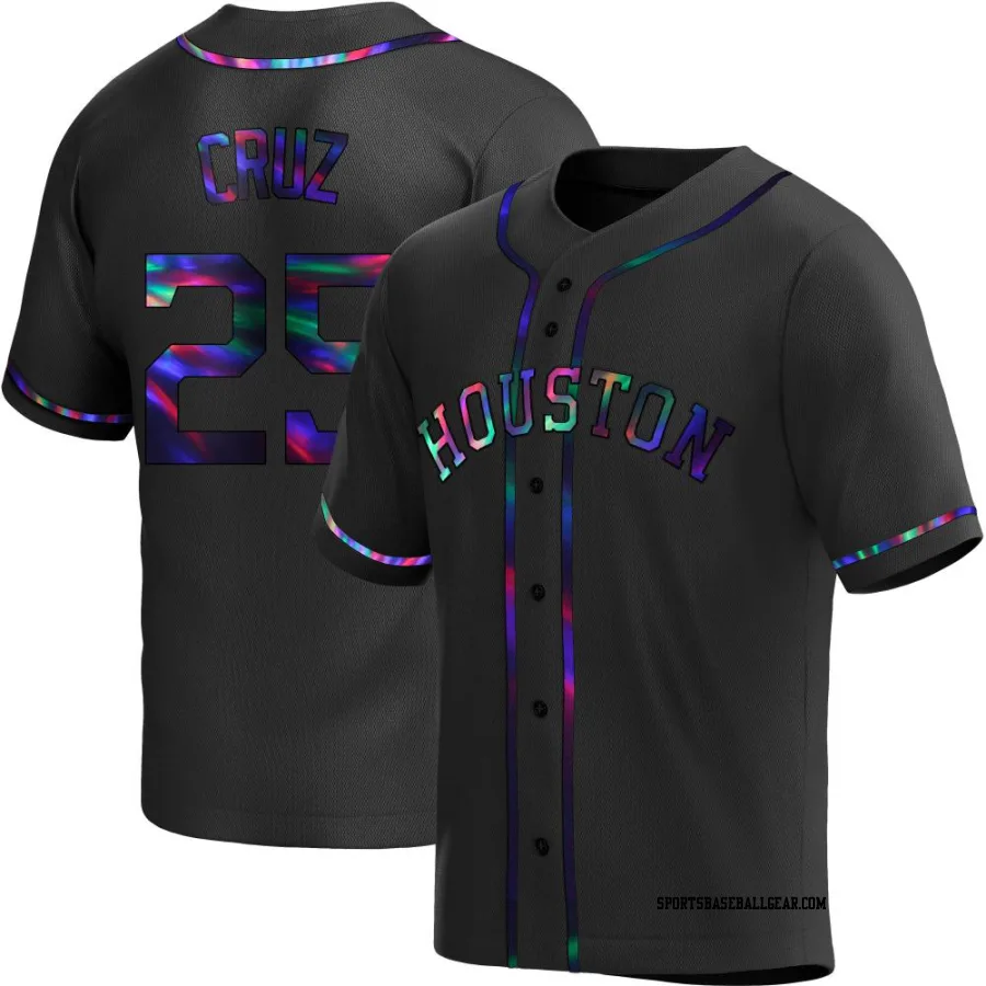 Jose Cruz Jr. Youth Houston Astros Black Holographic Replica Alternate Jersey