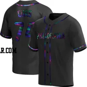 Jose Cuas Men's Philadelphia Phillies Black Holographic Replica Alternate Jersey